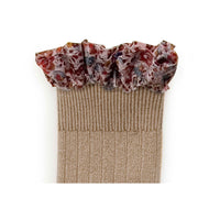 Collegien Petite Taupe Elisabeth Liberty Ruffle Knee Socks