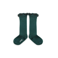 Collegien Jade Green Elisabeth Liberty Ruffle Knee Socks