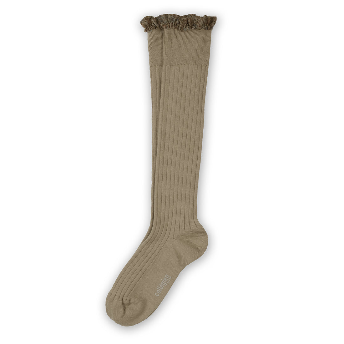 Collegien Elisabeth - Liberty Ruffle Ribbed Socks - Petite Taupe