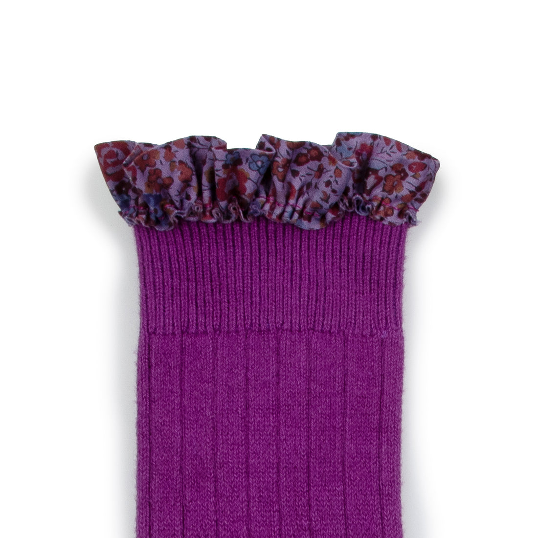 Collegien Elisabeth - Liberty Ruffle Ribbed Socks - Cyclamen