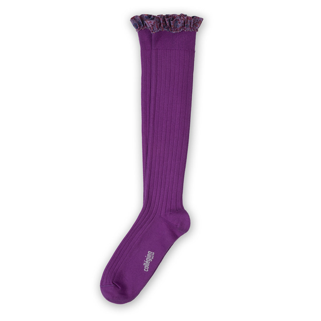 Collegien Elisabeth - Liberty Ruffle Ribbed Socks - Cyclamen