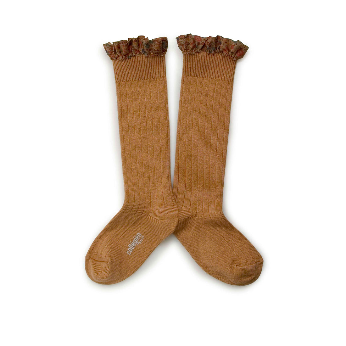Collegien Mustard Elisabeth Liberty Ruffle Knee Socks