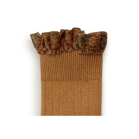 Collegien Mustard Elisabeth Liberty Ruffle Knee Socks