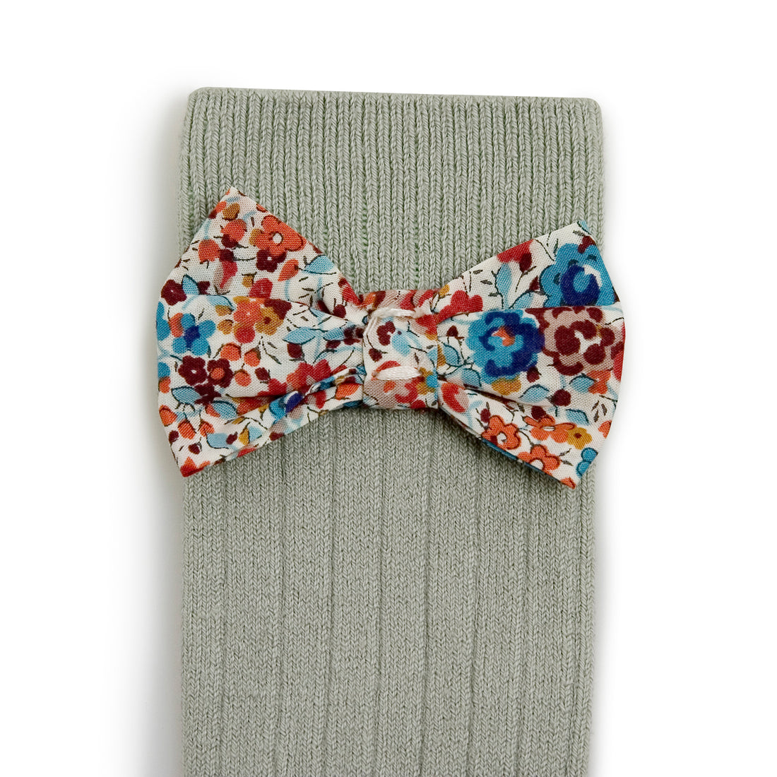 Collegien Aquamarine Mathilde Liberty Bow Knee Socks