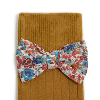 Collegien Mustard Mathilde Liberty Bow Knee Socks