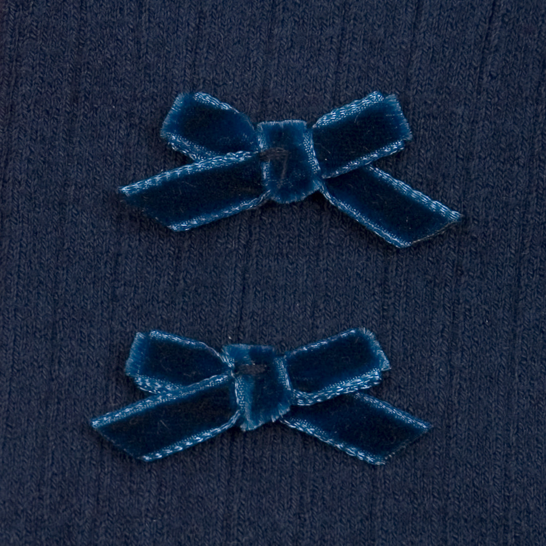 Collegien Hortense - Ribbed Socks with Velvel Bows - Starry Night