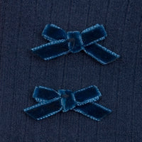 Collegien Hortense - Ribbed Socks with Velvel Bows - Starry Night