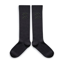 Collegien Hortense - Ribbed Socks with Velvel Bows - Stone