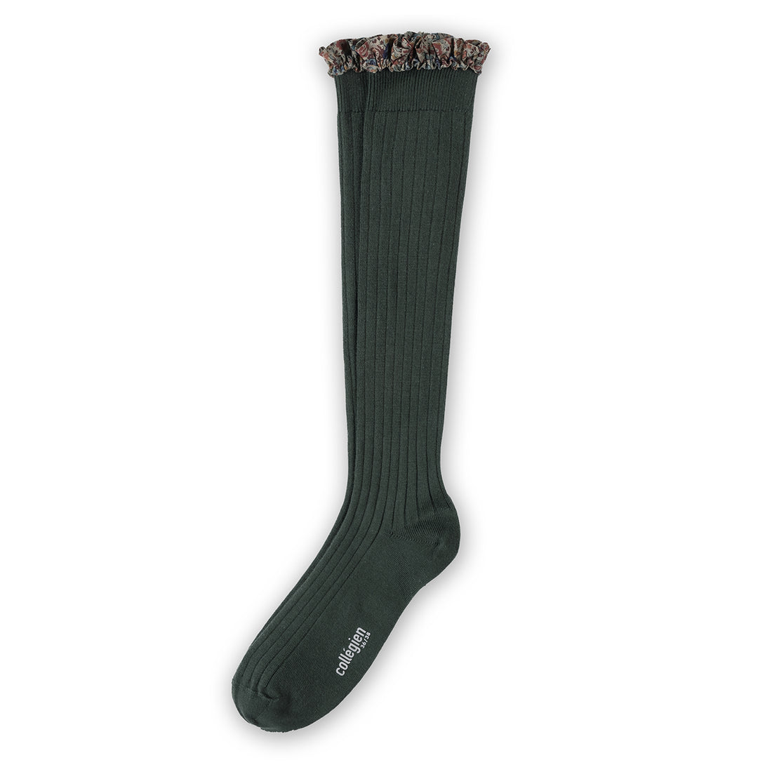 Collegien Elisabeth - Liberty Ruffle Ribbed Socks - Forest Green