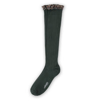 Collegien Elisabeth - Liberty Ruffle Ribbed Socks - Forest Green