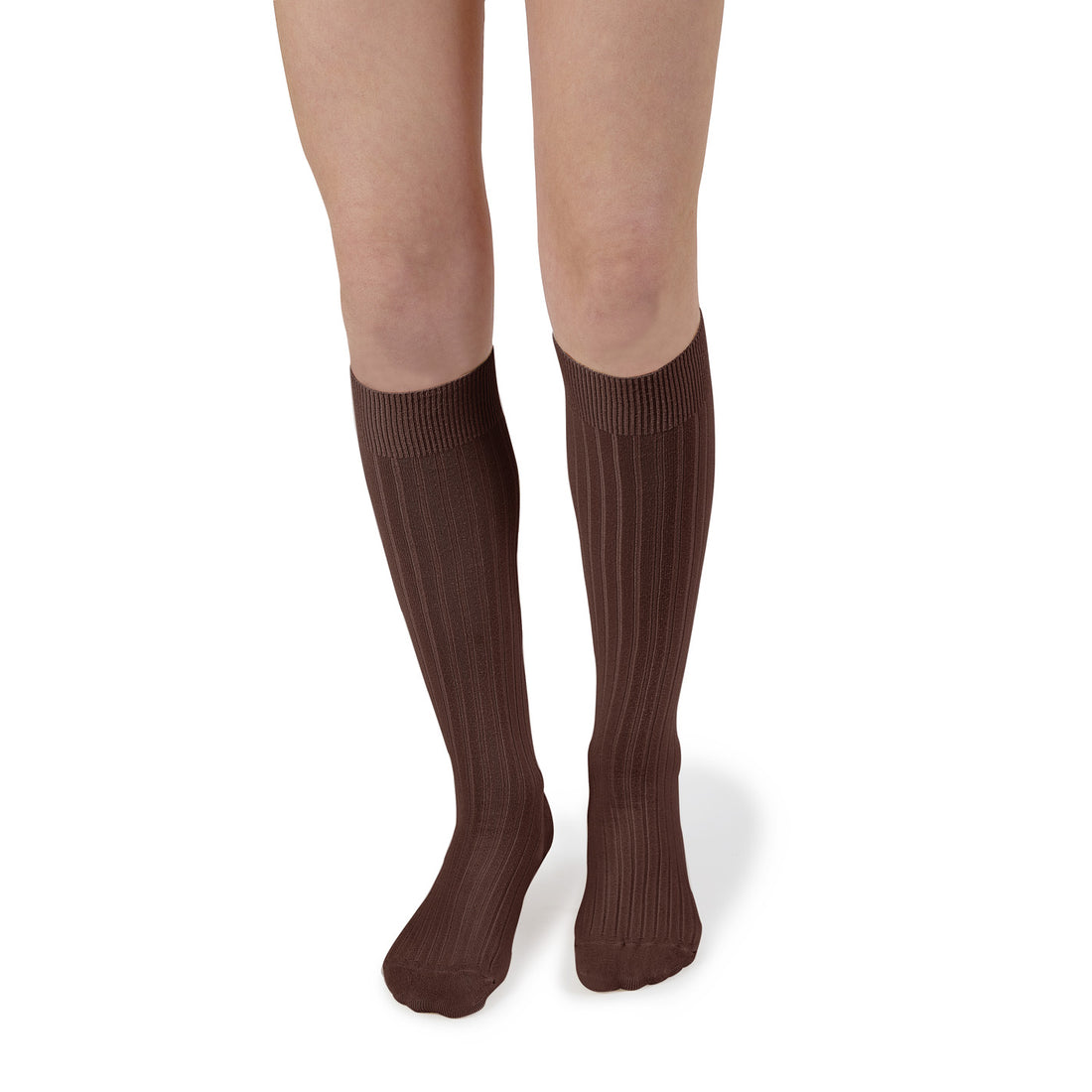 Collegien La Haute - Ribbed Socks - Chocolat au lait