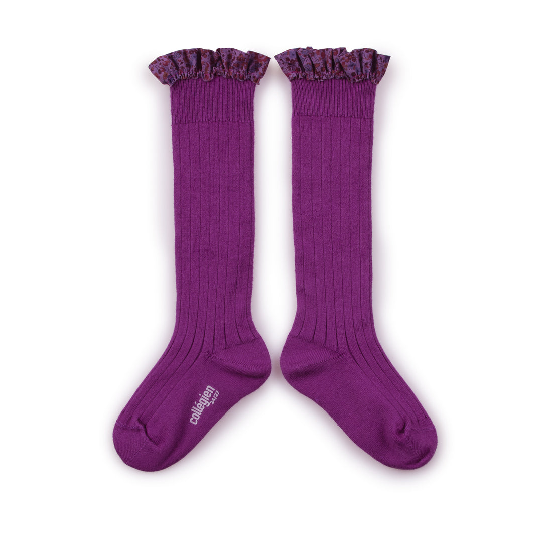 Collegien Elisabeth - Liberty Ruffle Ribbed Socks - Cyclamen