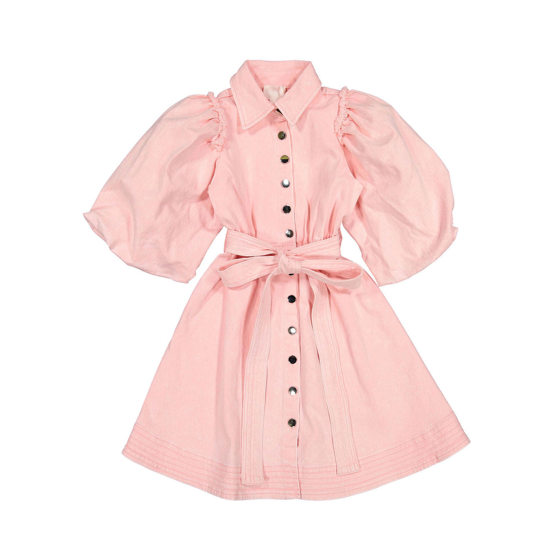 Steph Pink Denim Button Dress