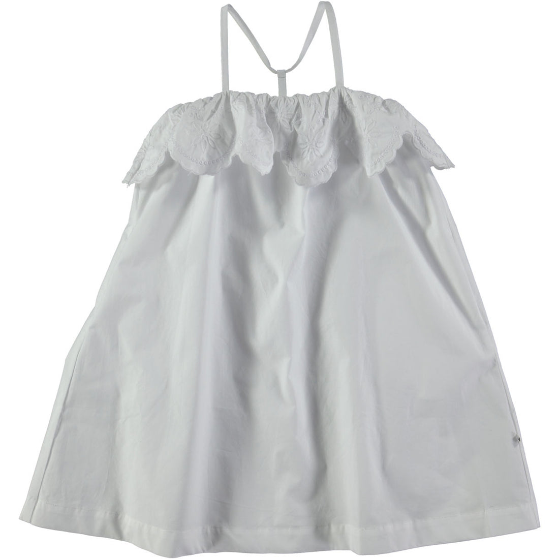 Molo White Eyelet Ruffle Dress - Ladida
