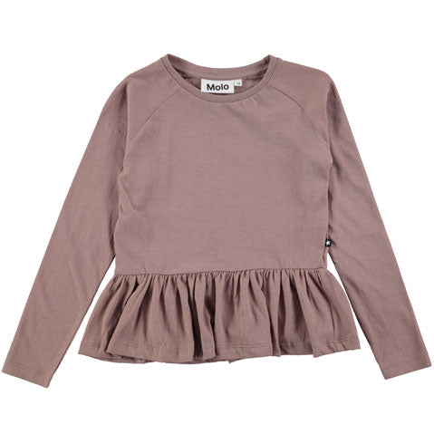 Molo Nougat Ribbed Peplum Tee