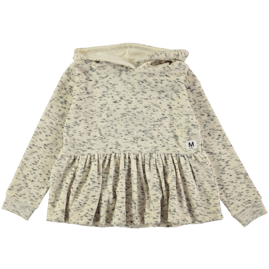 Molo Cream Melange Peplum Hoodie