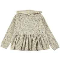 Molo Cream Melange Peplum Hoodie