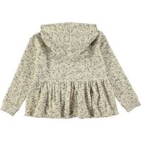 Molo Cream Melange Peplum Hoodie