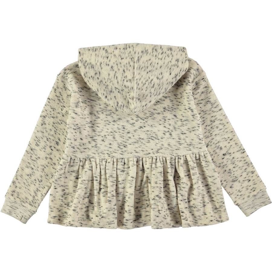 Molo Cream Melange Peplum Hoodie