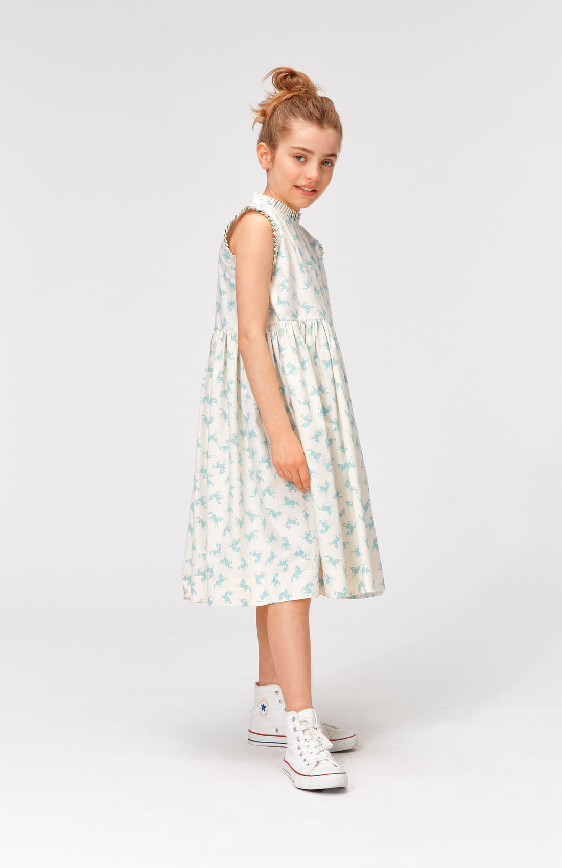 Molo Mini Horse Blue Charlette Dress
