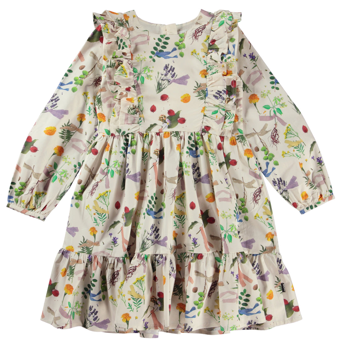 Molo Plant Dye White Clea Ls Dress