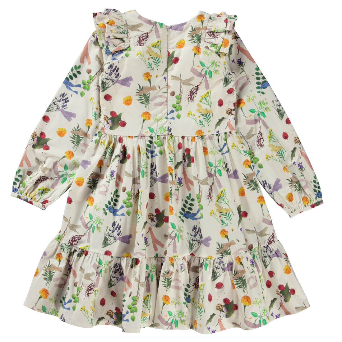 Molo Plant Dye White Clea Ls Dress