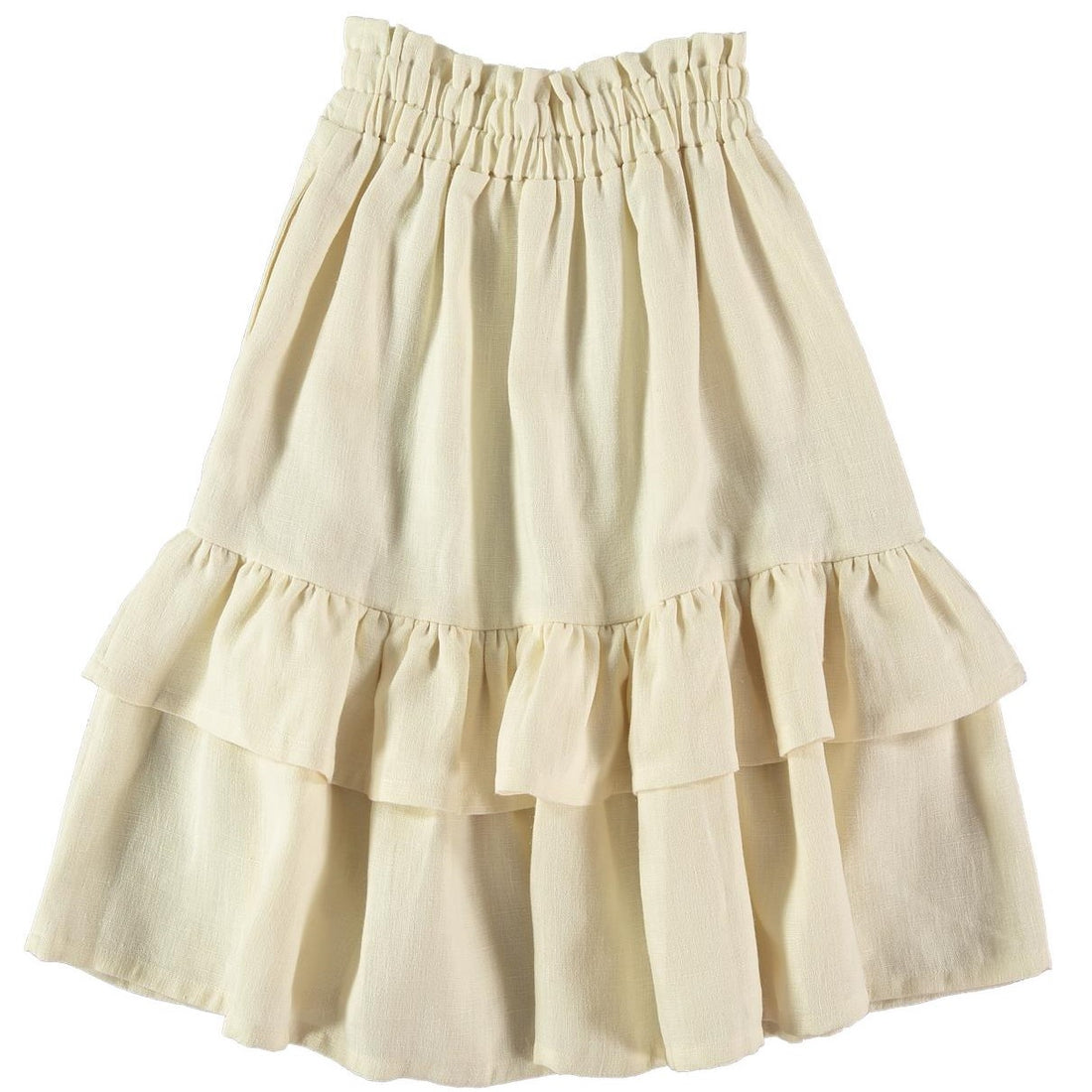 Belle Chiara Beige Thick Linen Sibyl Skirt