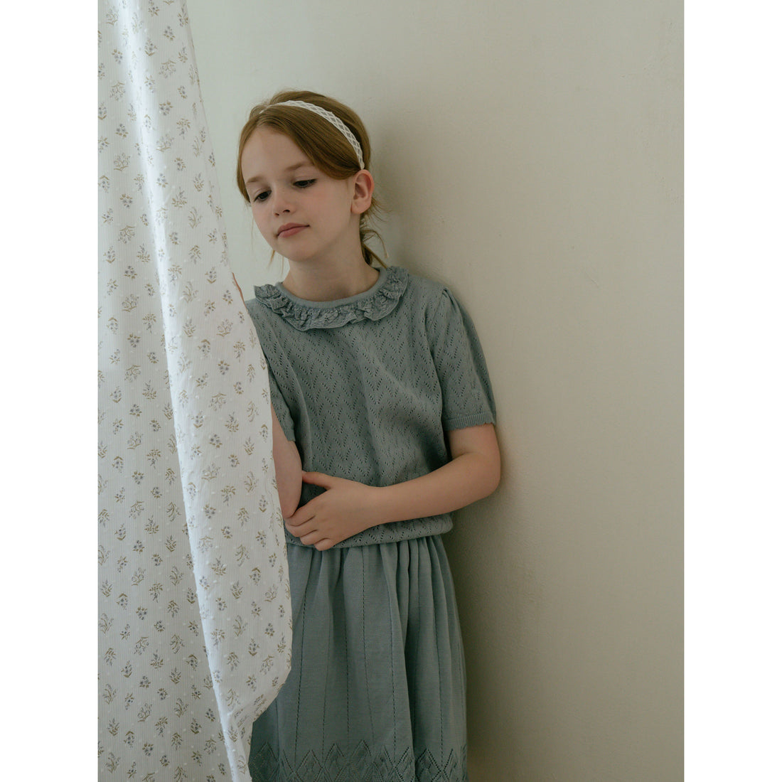Louisiella Novella Knit Skirt- Blue