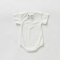 Hey kid Zip Terry Onesie- White