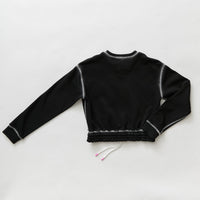 Hey kid Black Embossed Sweatshirt