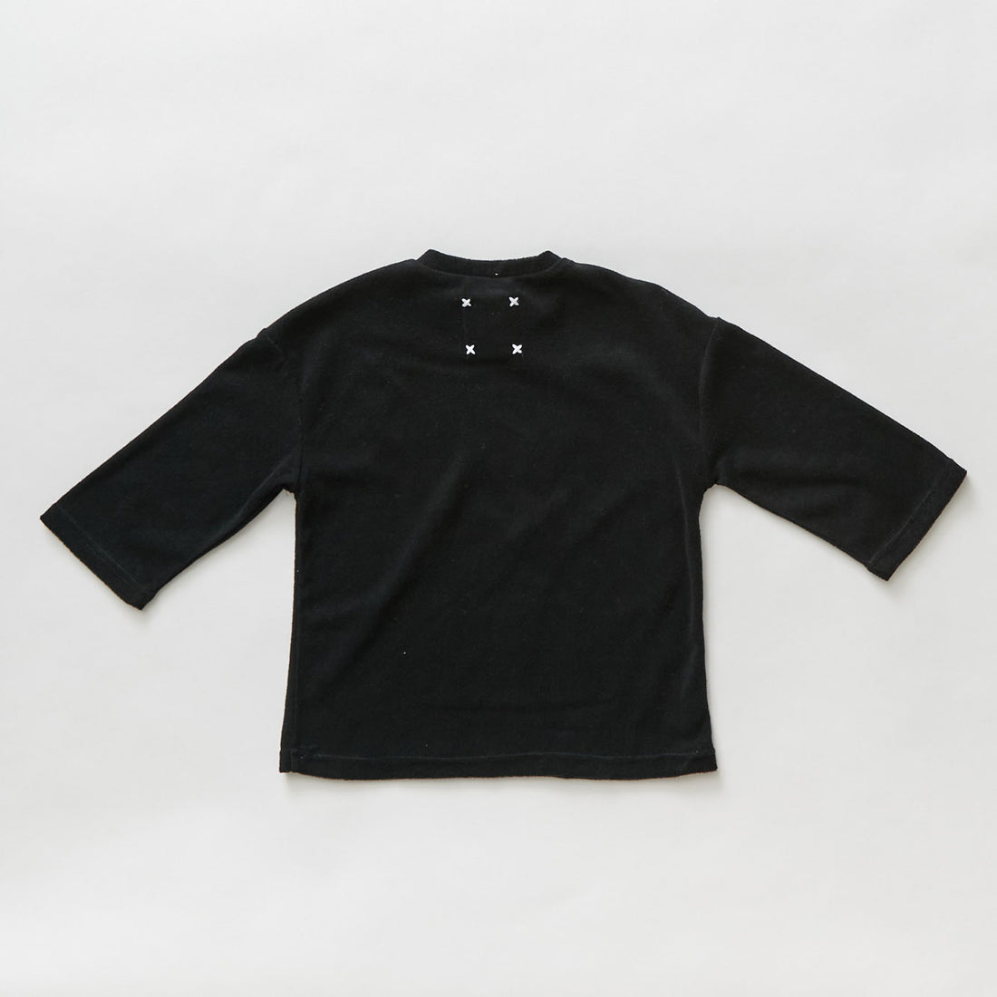 Hey kid Zip Terry Shirt- Three Quarter Sleeves- Black