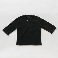 Hey kid Zip Terry Shirt- Three Quarter Sleeves- Black