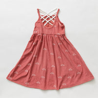 Hey kid Red Embroidered Sun Terry Dress