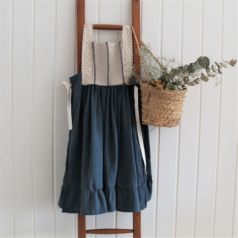Belle Chiara Blue Vintage Apron Dress Ladida Belle Chiara Blue Vintage Apron Dress Ladida