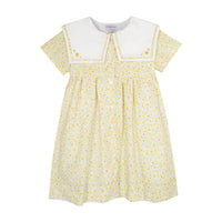 Kidiwi Yellow Flower Print Viorne Dress