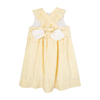 Kidiwi Yellow Seersucker Stripes Begonia Sleeveless Dress