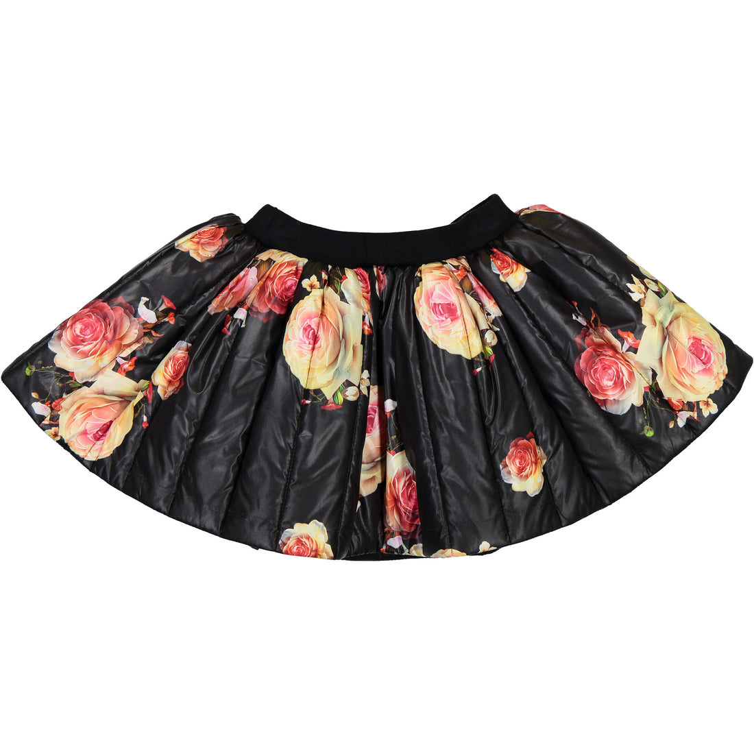 Caroline Bosmans Black Flower Puffer Skirt