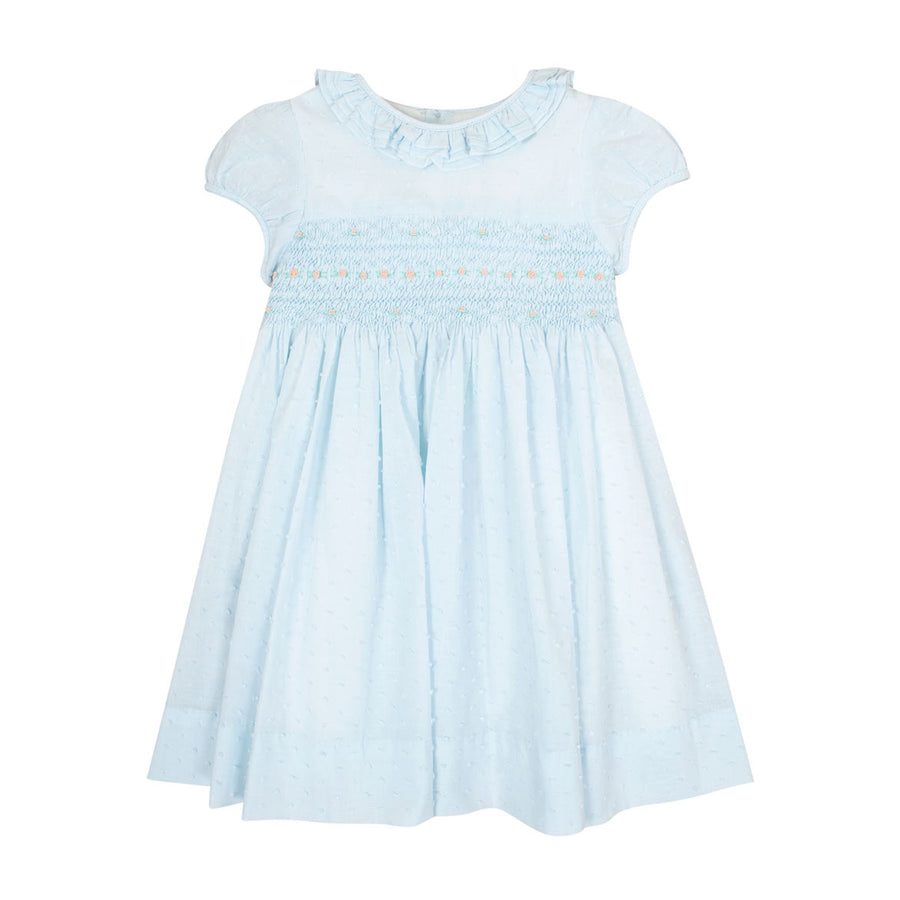 Kidiwi Azure Blue Plumetis Hortensia Dress