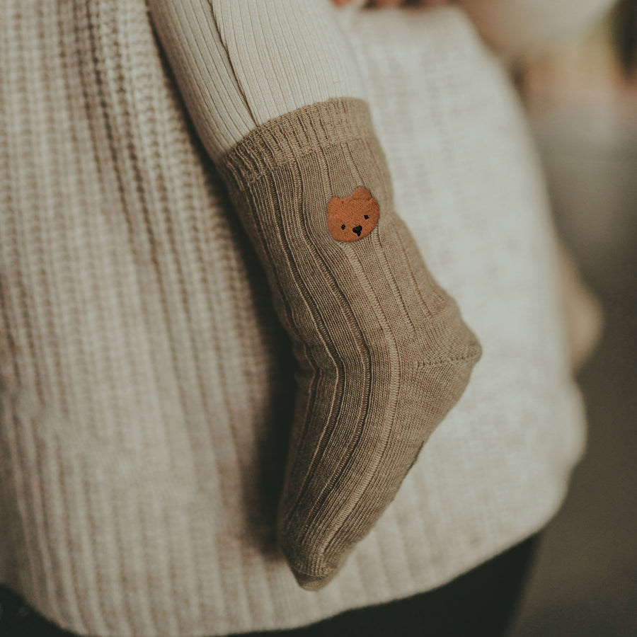 Donsje Dusty Green Bear Bell Socks