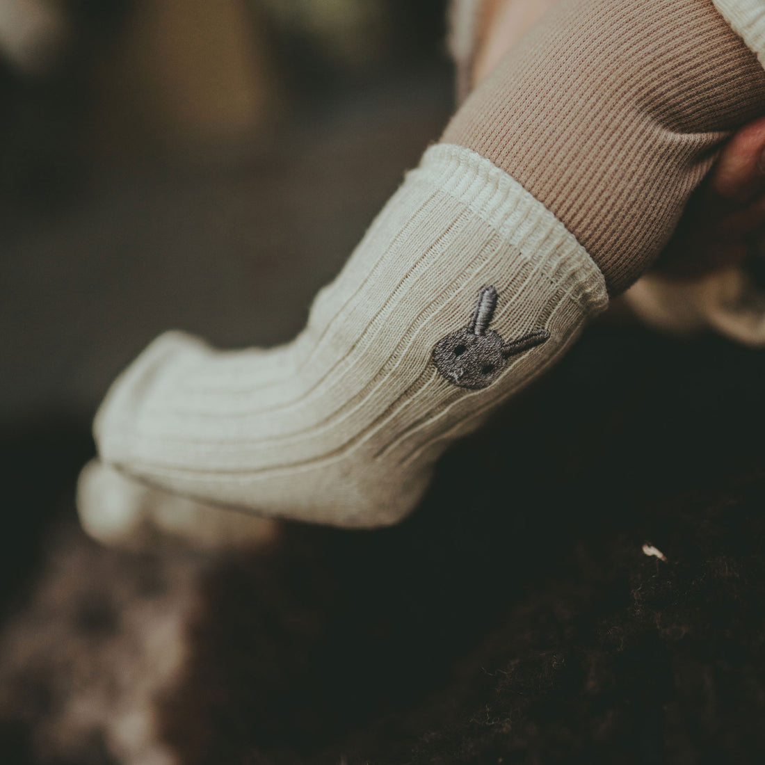 Donsje Warm White Bunny Bell Socks