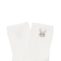 Donsje Warm White Bunny Bell Socks