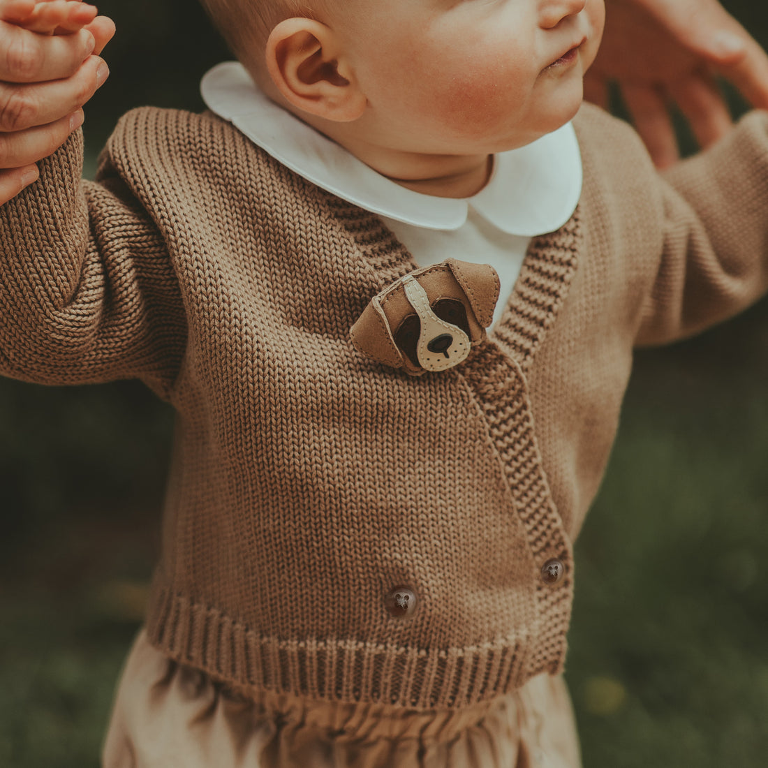 Donsje  Light Truffle Lesley Baby Cardigan