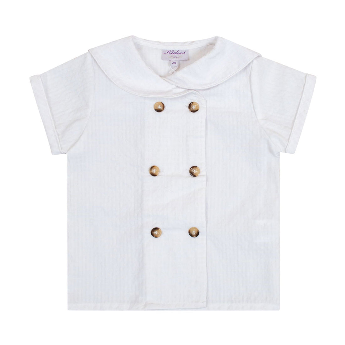 Kidiwi White Seersucker Ambroise Shirt