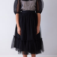 Petite Amalie Black Tulle Dotty Skirt