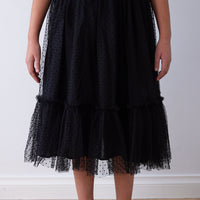 Petite Amalie Black Tulle Dotty Skirt