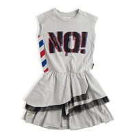 NUNUNU Ice Grey U Have Mail Layered Dress