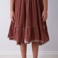 Petite Amalie Rose Velvet Frill Hem Skirt