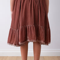 Petite Amalie Rose Velvet Frill Hem Skirt