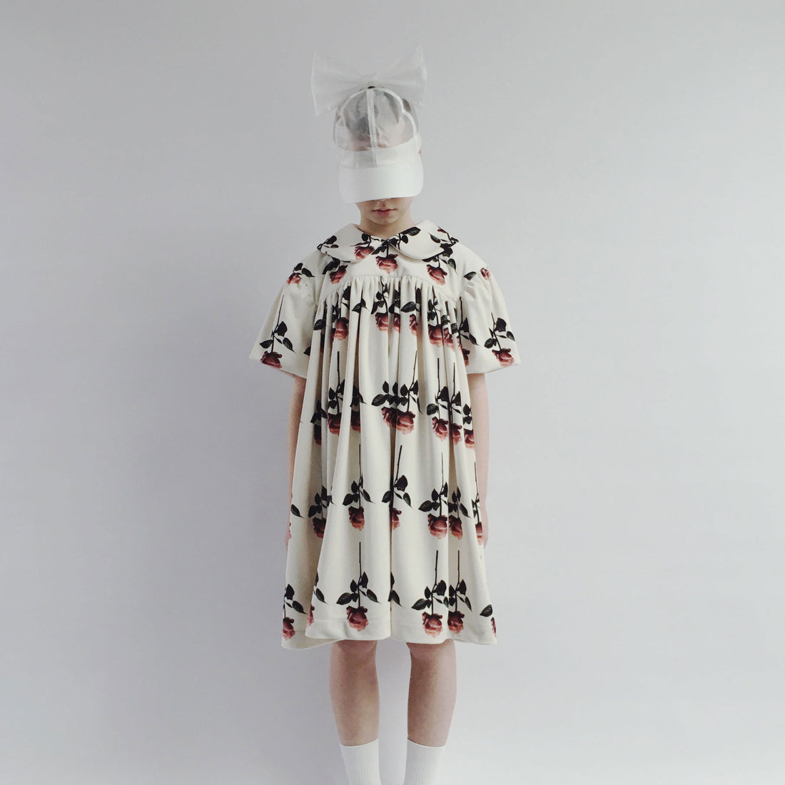 Caroline Bosmans Roses Velvet Collared Dress