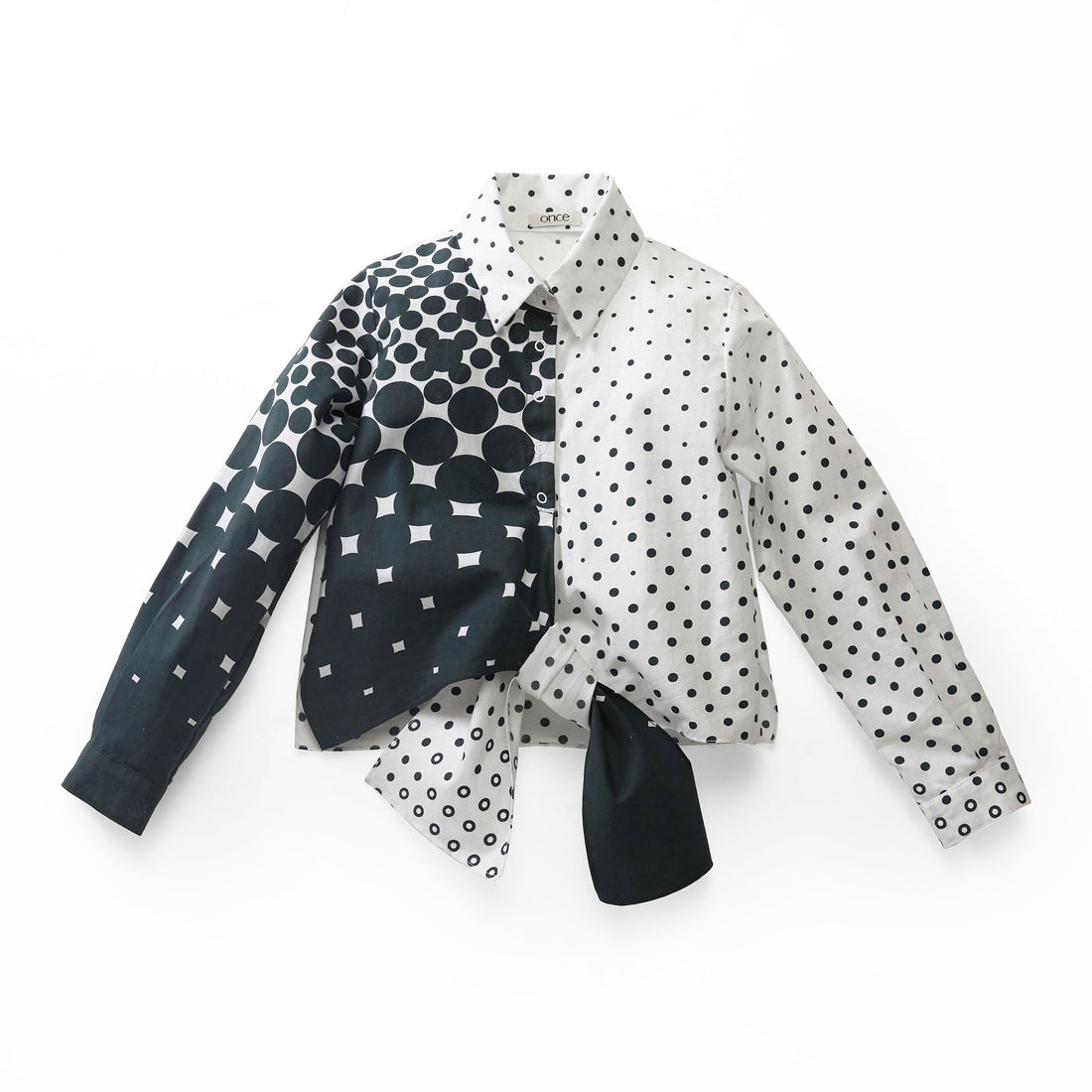 Once Black/White Ombre Dot Blouse